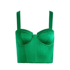 JEANNA BUSTIER SMOCKED BACK CROP TOP